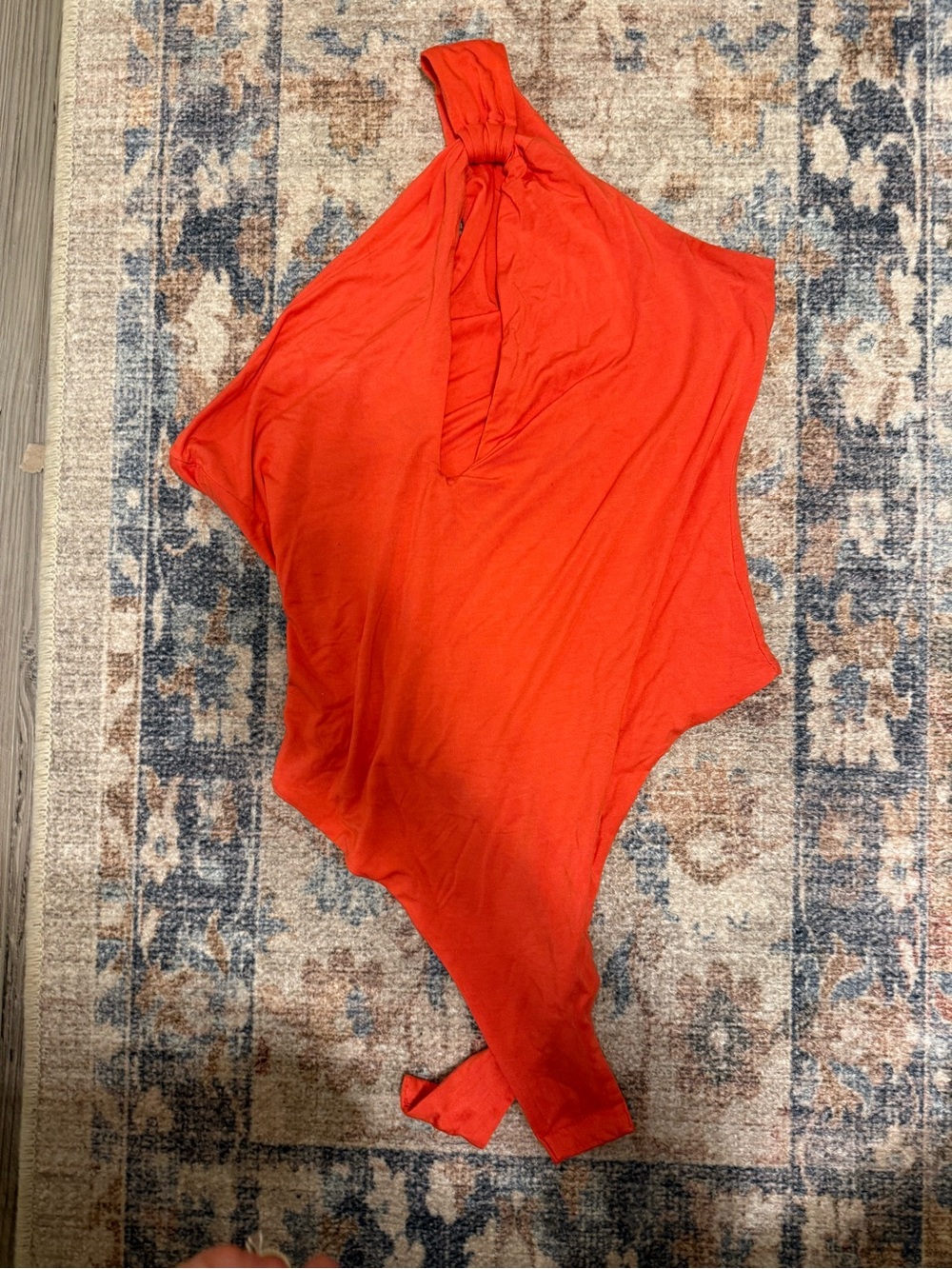 JLUXLABEL One-Shoulder Orange Bodysuit